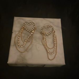 gold y2k heart earrings